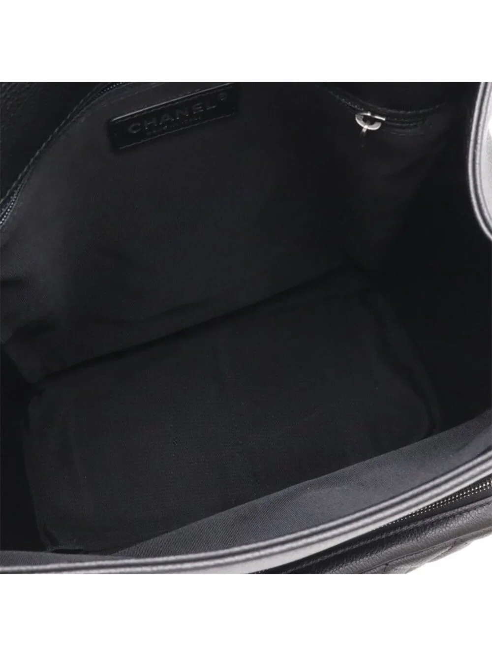 Chanel Quilted Casual Lock Backpack Caviar Leather Black Silver